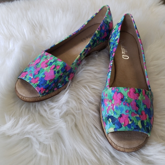 Michelle D Shoes - Michelle D Cork Open Toe Wedges 6.5